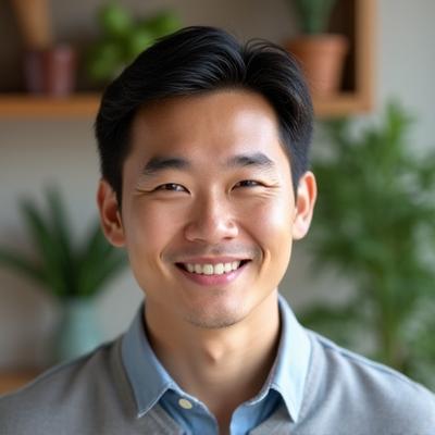 Portrait of Marcus Chen, a friendly and approachable man