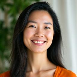 Professional headshot of Sarah Chen, a certified mindfulness instructor.