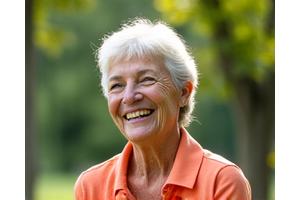 Vibrant older woman enjoying healthy lifestyle.